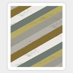 Green and Grey, Diagonal Painted Style Stripes Sticker